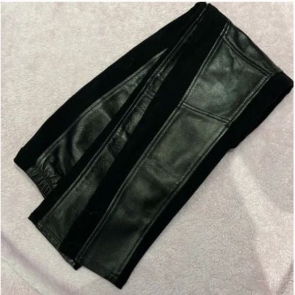 *NWT* 100% Lambskin Leather High-Waist Panel Leggings - Picture 15 of 15